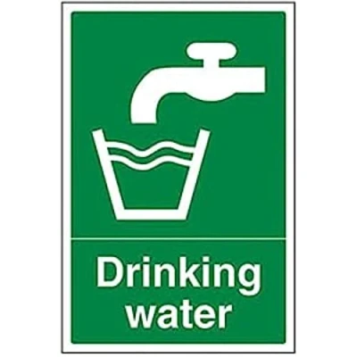Image of V Safety Drinking Water Sign 200mm x 300mm Self Adhesive Vinyl