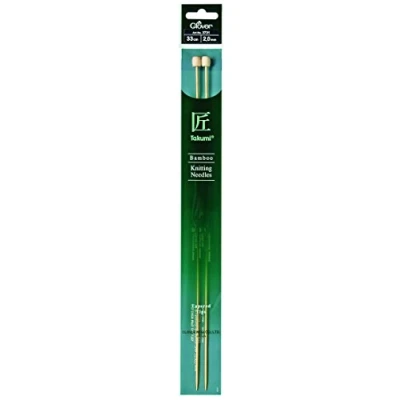 Image of Clover Takumi Bamboo: Knitting Pins: Single Ended: 33cm x 2.00mm, Wood, 2mm