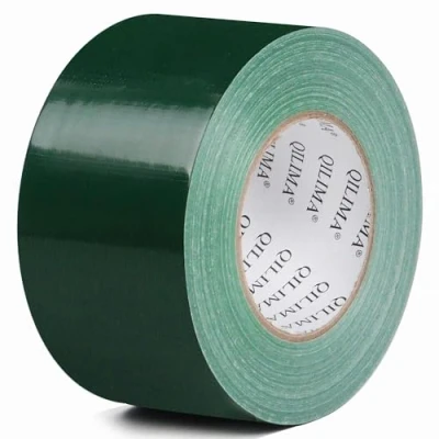 Image of QILIMA Wide Green Heavy Duty Duct Tape 75MM x 55M Length Waterproof Strong Adhesive Gaffer for Patching, Sealing, Securing Cables and Labelling