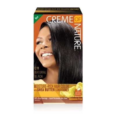 Image of Creme of Nature Moisture Rich Hair Color with Shea Butter Conditioner C11 Natural Black