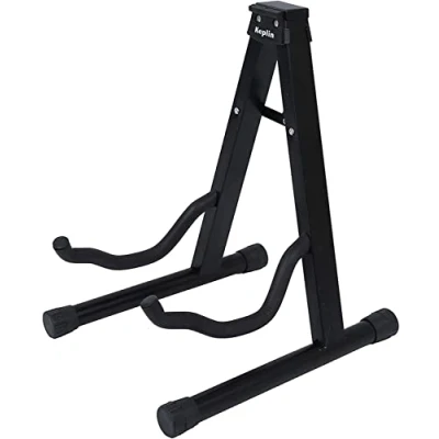 Image of KEPLIN Guitar Stand A Frame (Black), Foldable Bass Stand, Portable Electric Universal Floor, Fits All Guitars Acoustic (Guitar Stand)