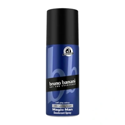 Image of bruno banani Magic Man Deodorant Body Spray with Woody Fresh Men&#039;s Fragrance, 24 Hours Long Lasting, 150 ml