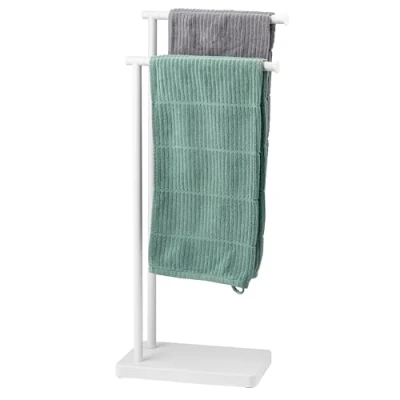 Image of bremermann Free Standing 2 Rail Towel Black (white)