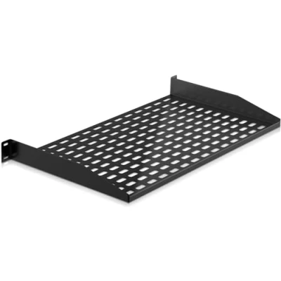 Image of Pyle, 1U Server Rack Shelf 19 Inch, Vented Mount Shelves for Good Air Circulation, Cantilever Wall Rack, Universal Device all Network Equipment, Cabinet Shelf, Computer Case Mounting Tray Black