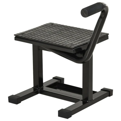 Image of DURHAND 150KG Steel Motorbike Jack Lift Rubber Platform Crank Manual Repair Clean Hoist Table Assist Off Road Dirt Bike Stand Black 27.5/39.5 Hcm