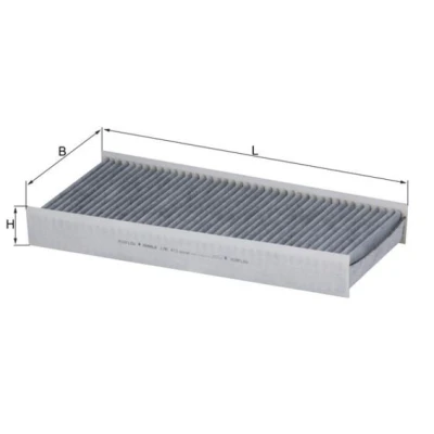 Image of 00006479A7 Pollen Filter MAHLE ORIGINAL LAK 412 Activated Carbon 376,0mm 176mm 48,0mm PEUGEOT: Expert II Tepee, Van