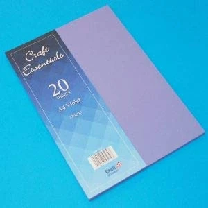 Image of Craft UK Coloured A4 Card 20 Sheets 225 GSM (Violet)
