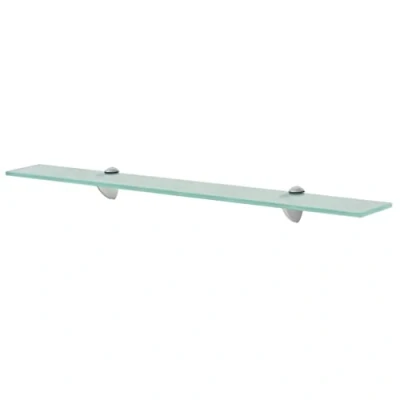 Image of vidaXL Modern Floating Glass Shelf Wall Mounted, Clear Tempered with Load Capacity of 10kg, Perfect for Living Room, Bedroom or Bathroom