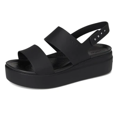 Image of Crocs Women&#039;s Brooklyn Low Wedge Clog, Black, 4 UK