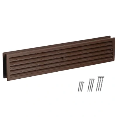 Image of LIRAST 450x92mm Door Vents for Interior Doors Two Sided 17.7x3.6 inch Brown Vent Cover with Screws Plastic Ventilation Grille Bathroom Air Register