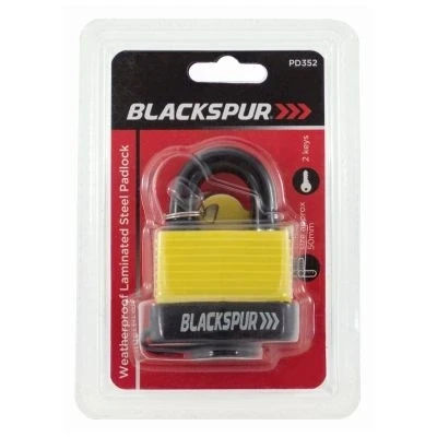 Image of Yellow 5cm Laminated Steel Weatherproof Padlock By Blackspur