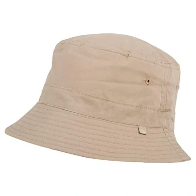 Image of Highlander Unisex Premium Cotton Bucket Sun Hat (Light Stone, M)