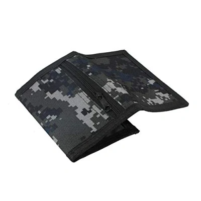 Image of ZHONYEE RFID Slim Camouflage Wallet for Kids/Trifold Wallets Men/Mini Trifold Coin Purse with Zipper Kids (Dark Grey Mosaic)
