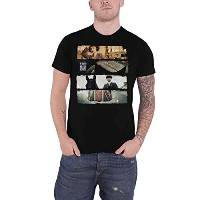 Image of Peaky Blinders T Shirt Slices TV Show Logo Official Mens Black L