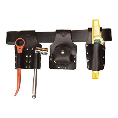 Image of Scaffold Tool Belt Set with Tools Premium Black Leather Made in UK Connell of Sheffield