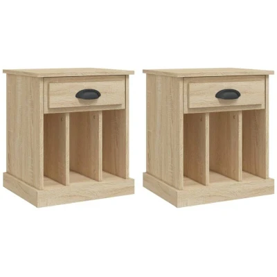 Image of vidaXL Bedside Cabinets 2 pcs Sonoma Oak 43x36x50 cm