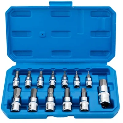 Image of Hex Bit Socket Set Premium S2 Alloy Steel 13 Piece Metric 2mm 14mm Allen Kit