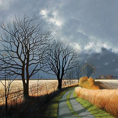 Image of &quot;Late Autumn&quot; Countryside Scene Greeting Card with Envelope