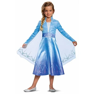 Image of Disney Official Deluxe Frozen Elsa Dress Up for Girls, Costume Kids, Princess Costumes Girls Fancy Outfit, World Book Day S