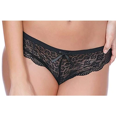 Image of Freya Fancies 1017 Brazilian Brief Knickers, Black, Small