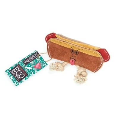 Image of Green &amp; Wilds Eco Friendly Natural Dog Toy Harry The Hot Suede Jute Sustainable Chew