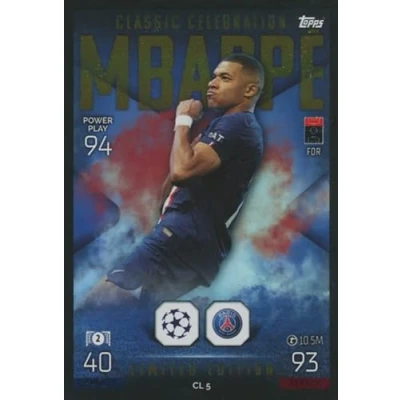 Image of Topps Match Attax Extra 2022/23 KYLIAN MBAPPE Classic Celebration Limited Edition