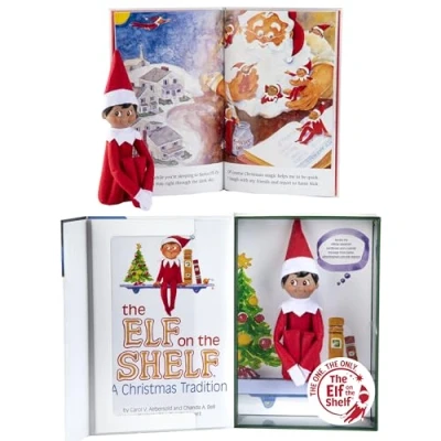 Image of the Elf on Shelf: A Christmas Tradition Boy Scout with Brown Eyes Includes Artfully Illustrated Storybook, Keepsake Box and Official Adoption Certificate