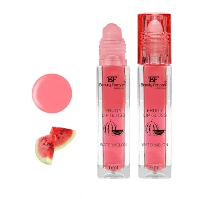 Image of Beauty Forever Fruity Roll on Lip Gloss, Moisturising &amp; Hydrating, Available in 4 Flavours, 6ml (Watermelon)