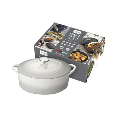 Image of Denby Natural Canvas Cast Iron 28cm Oval Casserole