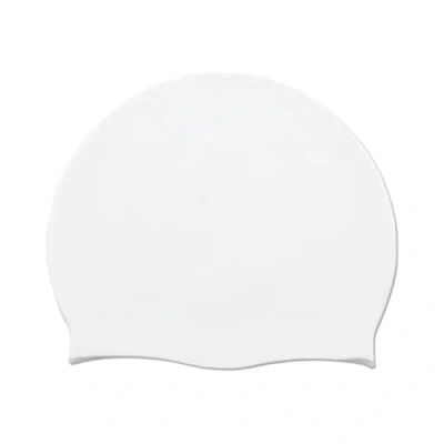 Image of White Swimming Cap Kids,Girls Swim Cap,Swimming Men, Durable, Waterproof, Tear proof, Hair Protection