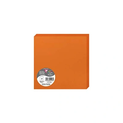Image of Clairefontaine Ref 22196C Pollen Folded Card (Pack of 25 Sheets) 160 x 160mm Sized, 210gsm Card, Inkjet &amp; Laser Printer Compatible, Acid Free Orange