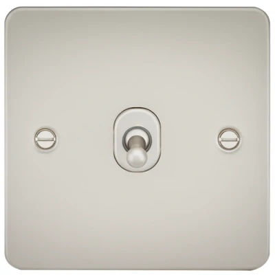 Image of KnightsBridge Flat Plate 10AX 1G 2 Way Toggle Switch Pearl