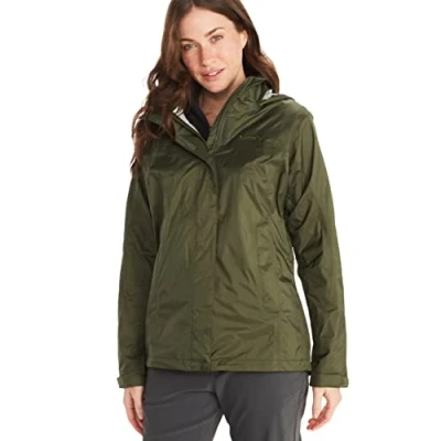 Image of Marmot Women PreCip Eco Jacket, Waterproof Lightweight Hooded Rain Windproof Raincoat, Breathable Windbreaker, Ideal for Running and Hiking