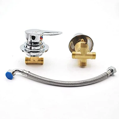 Image of AFUDER 2/3/4/5 Output Diverter Two Piece Shower Room Mixer Faucet Ceramic Valve Cartridge Cold Hot Water Tap Brass Chromed
