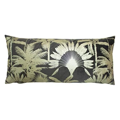 Image of Paoletti Malaysian Palm Polyester Filled Cushion, Mink, 33 x 70cm