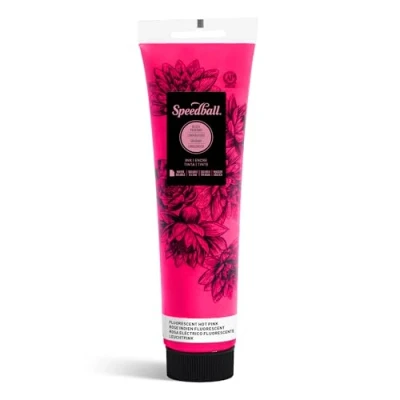Image of Speedball 150ml 5oz Water Soluble Block Ink Hot Pink, For Printing, Lino Screen Artists Kit