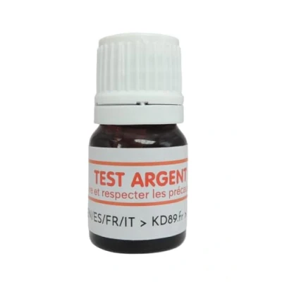 Image of KD89 Reagent Test Solution for Testing Gold, Silver or Platinum Includes Multi Language Instructions Expertise Jewellery, Coins, Ingots 2 ml (Silver)