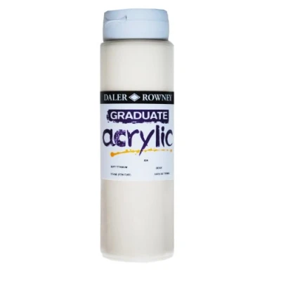 Image of Daler Rowney Graduate Acrylic Paint, Plastic Bottle, 16.91oz 500 ml, Buff Titanium