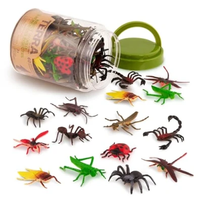 Image of Terra by Battat 60 Insect World in Tube Assorted miniature, spider, scorpion, cockroach, caterpillar &amp; more, figurines for kids 3 Years + (60 Pc)