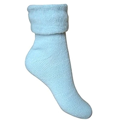 Image of Ladies &amp; Girls Super Soft Thermal Fleece Lined Warm Winter Bed Socks (Blue)