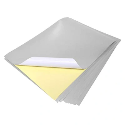 Image of 10 A4 Sheets Metallic Gold Colour Laser Printable Self Adhesive Sticky Sticker Craft Labels Silhouette Paper (A4 Silver Labels)