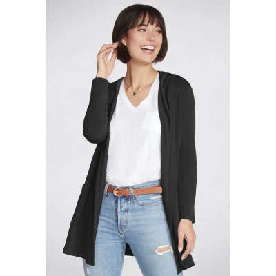Image of Skechers Women&#039;s Restful Hoodigan Cardigan Sweater, Bold Black, S UK