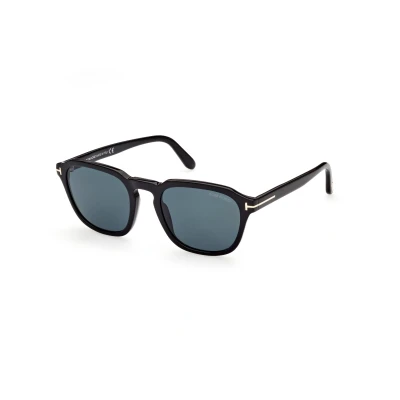 Image of TOM FORD Man FT0931 Avery 01V Sunglasses Acetate Black Blue Round Normal