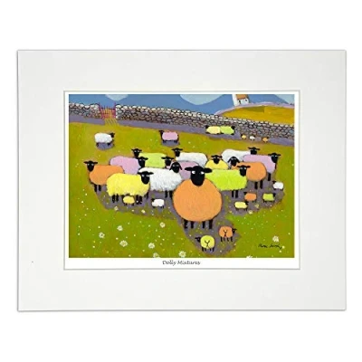 Image of &#039;Dolly Mixtures&#039; Mounted Print by Thomas Joseph Sheep Art