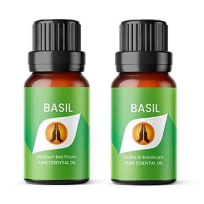 Image of Aroma Energy Basil Essential Oil 20ml (2 x 10ml Bottles) 100% Pure &amp; Natural