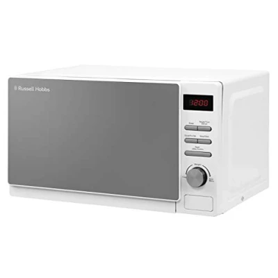 Image of Russell Hobbs RHM2079A 20 L 800 W White Digital Solo Microwave with 5 Power Levels, Automatic Defrost, 8 Auto Cook Menus, Clock &amp; Timer, Easy Clean