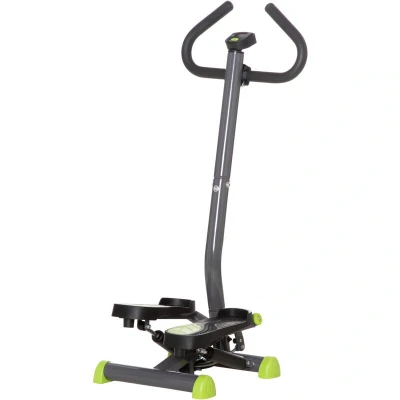 Image of HOMCOM Twister Stepper, Step Machine, Aerobic Exercise Workout Machine w/Adjustable Resistance, LCD Screen and Handlebars Grey