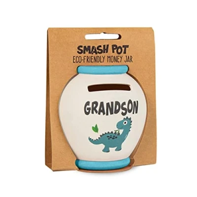 Image of History &amp; Heraldry Personalised Bamboo Smash Pot Money box (Grandson)