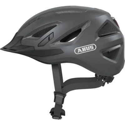 Image of ABUS Urban I 3.0 City Helmet Modern Bicycle with Tail Light for Traffic Women and Men Dark Grey, Size S