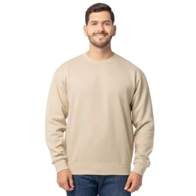 Image of Fruit of the Loom Men&#039;s Eversoft Fleece Sweatshirts &amp; Hoodies, Sweatshirt Khaki Heather, Medium